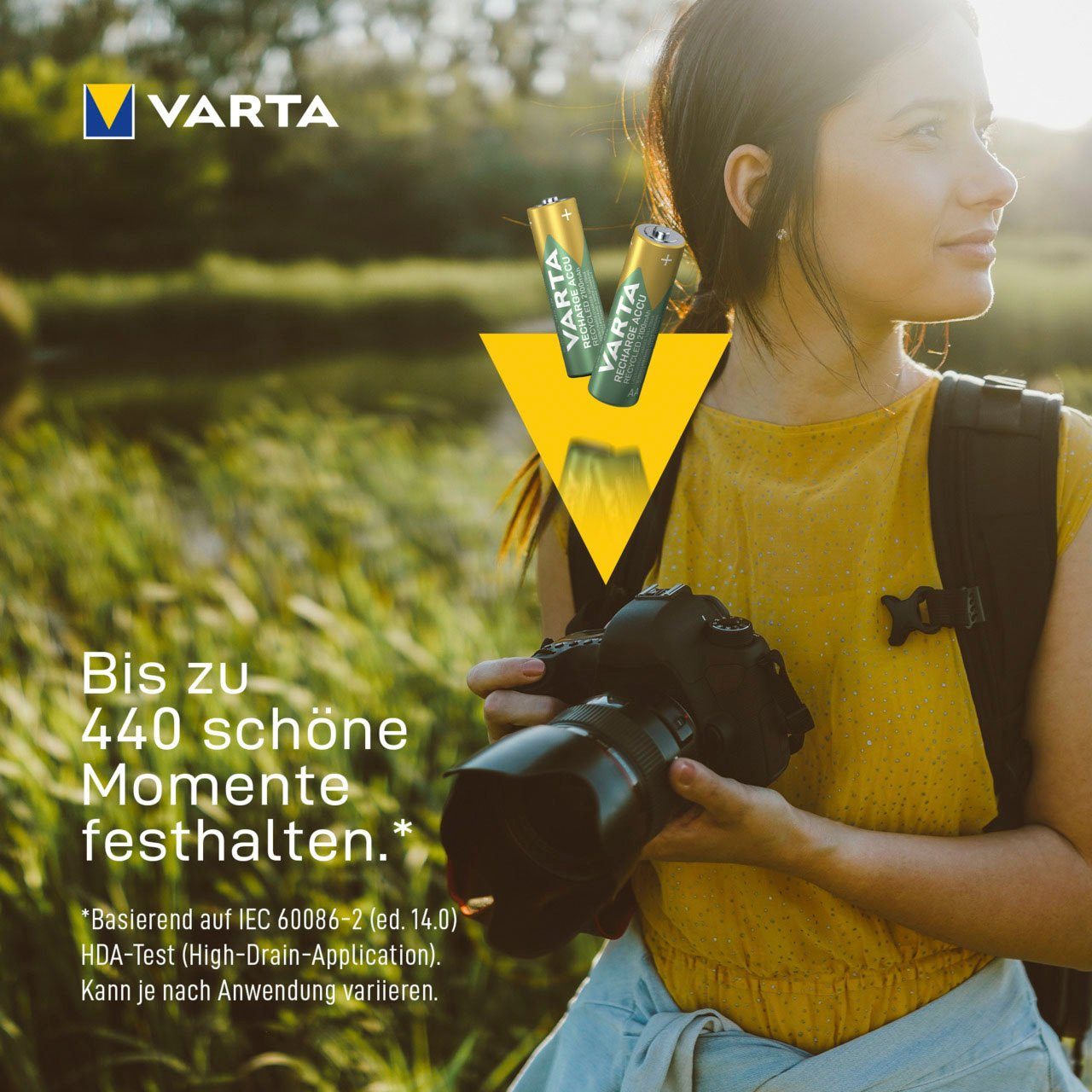 VARTA wiederaufladbare Akkus Akku Mignon 2100 mAh (1,2 V, 4 St), VARTA Recharge Accu Recycled wiederaufladbar