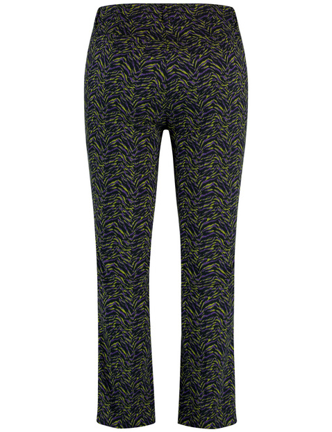 Gemusterte 7/8 Hose mit Kick-Flared Betty