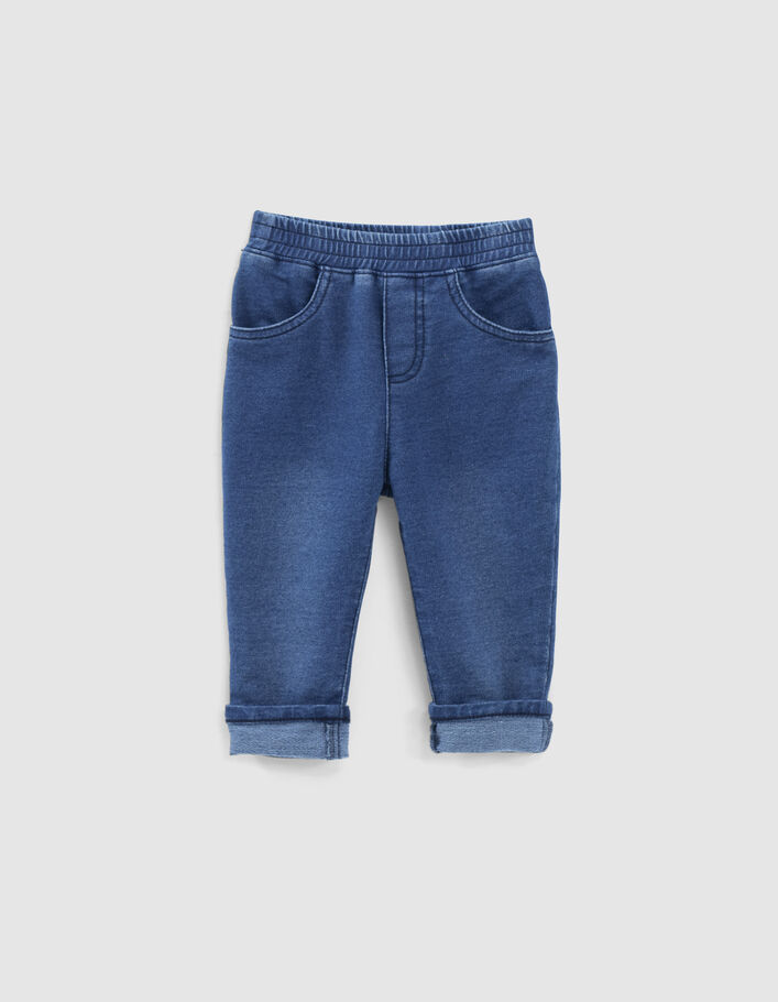 Jean medium blue maille knitlook bio bébé