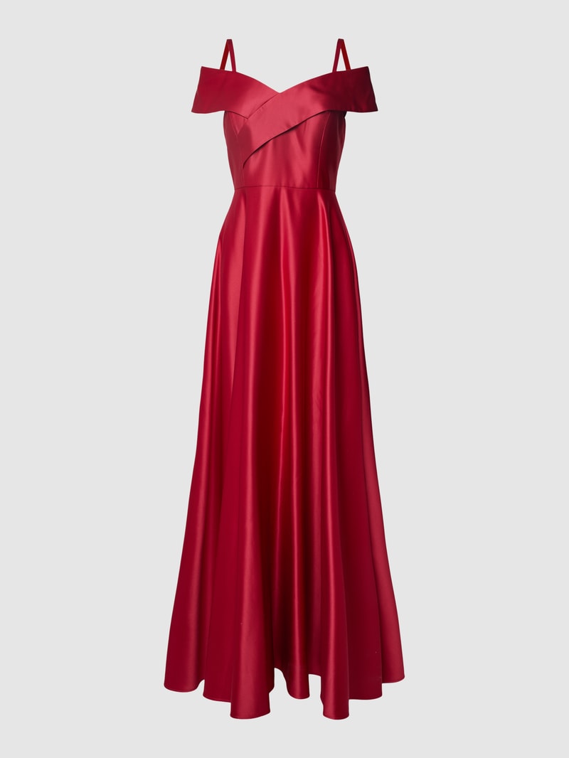 Abendkleid im Off-Shoulder-Look in fuchsia meliert