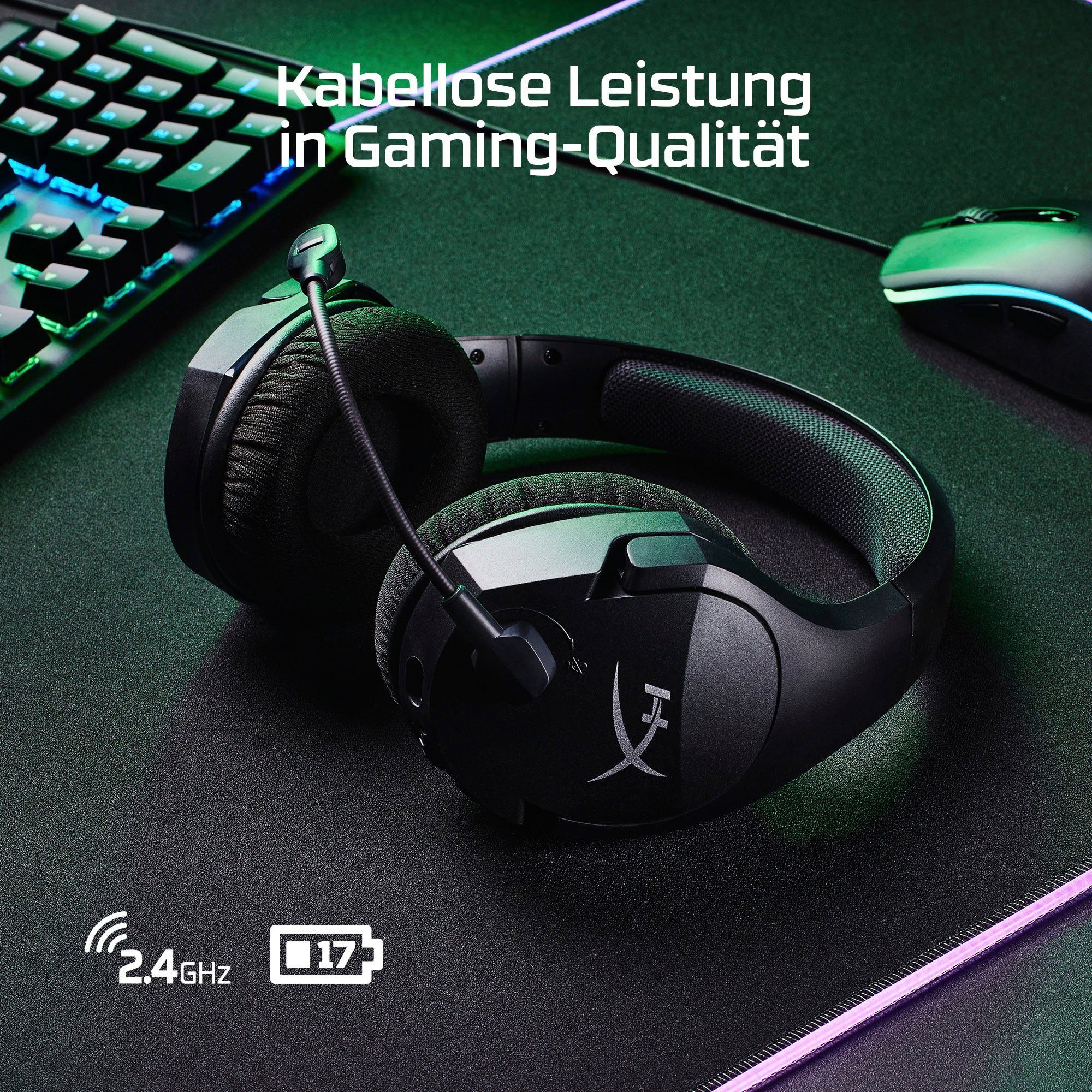 HyperX Cloud Stinger Core 7.1 Wireless Gaming-Headset (Rauschunterdrückung, Stummschaltung, Wireless)