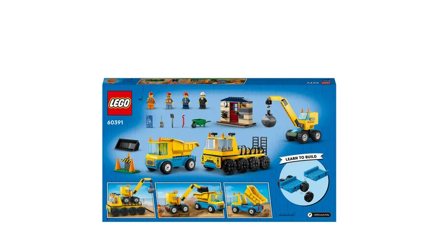 LEGO City 60391 Baufahrzeuge und Kran mit Abrissbirne