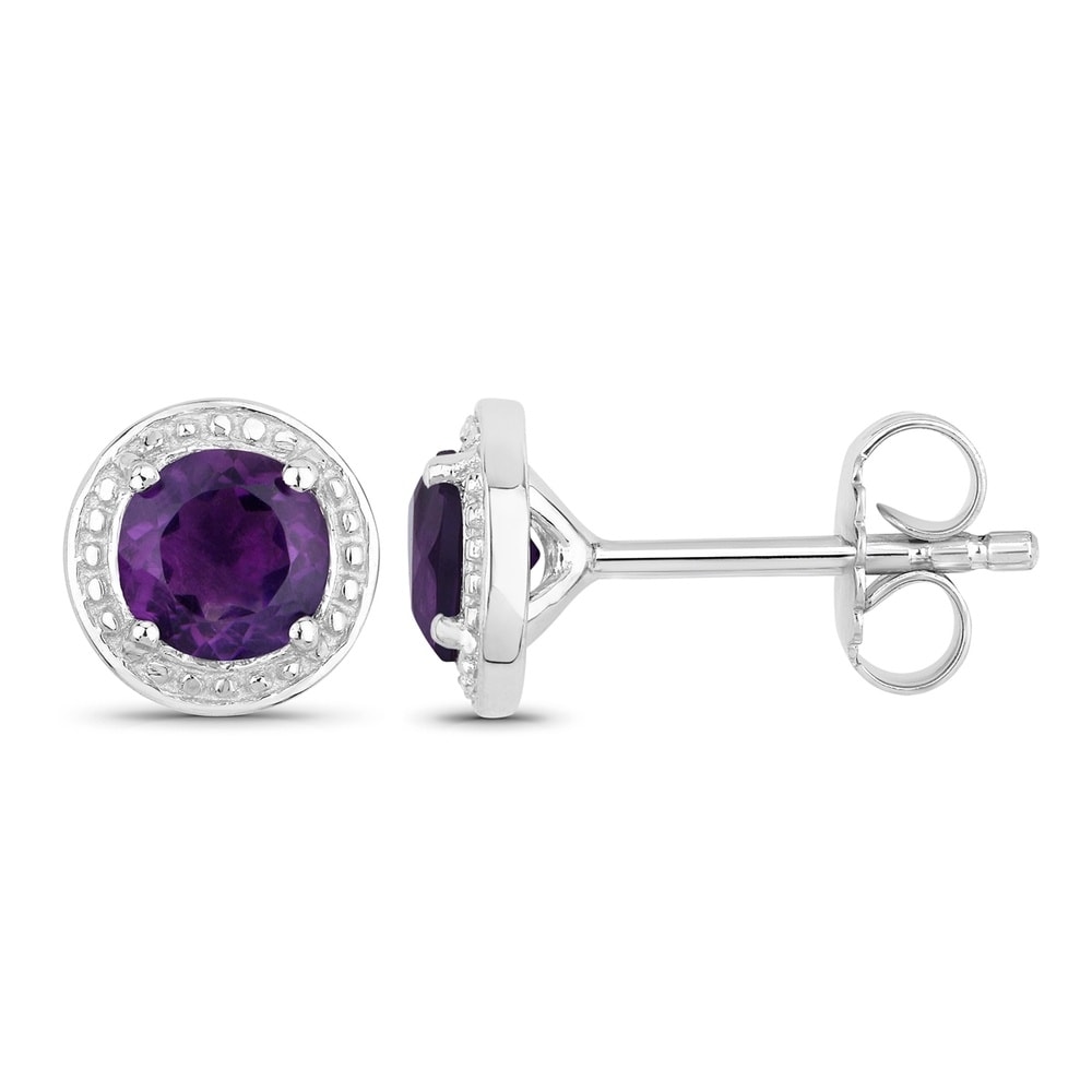 Rafaela Donata Boucles doreilles Argent sterling Améthyste en Argent Bijoux