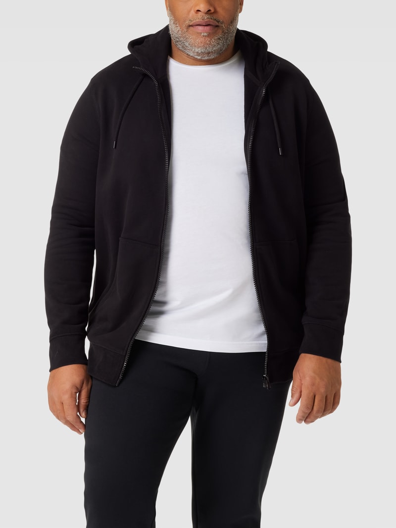 PLUS SIZE Sweatjacke mit Reißverschluss in schwarz