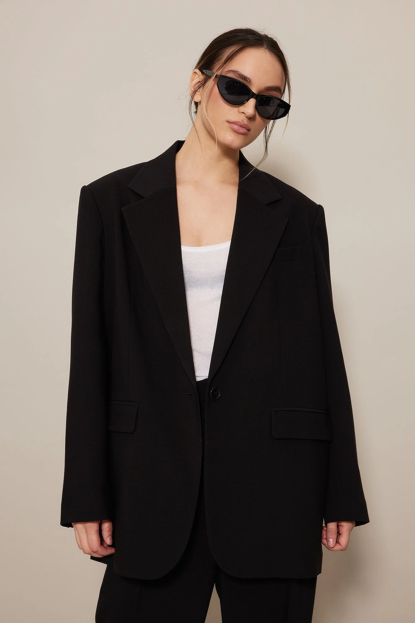 Oversize Maxi-Blazer mit einem Knopf