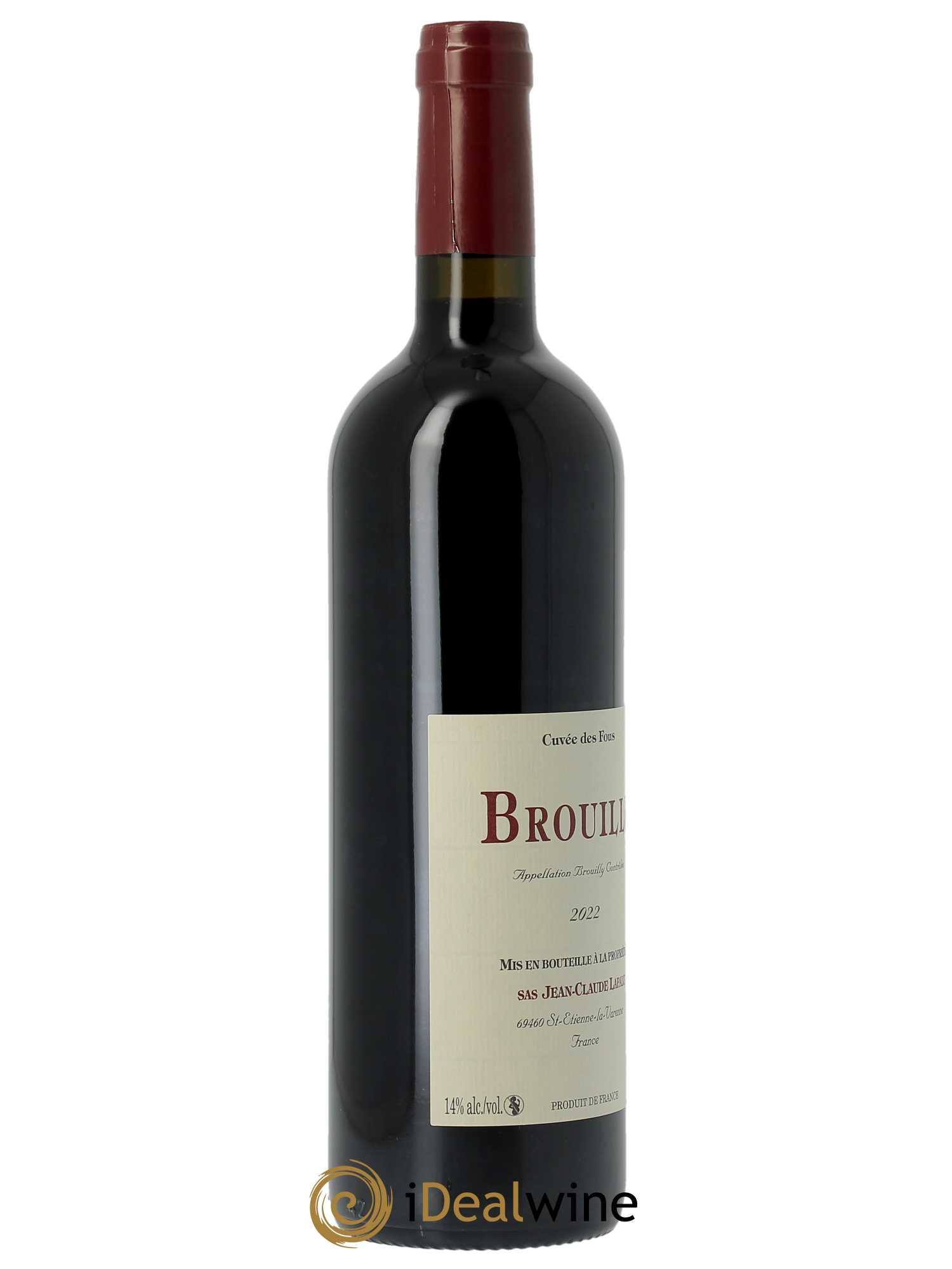 Brouilly Cuvée des Fous Jean-Claude Lapalu  2022 - Lot de 1 Bouteille