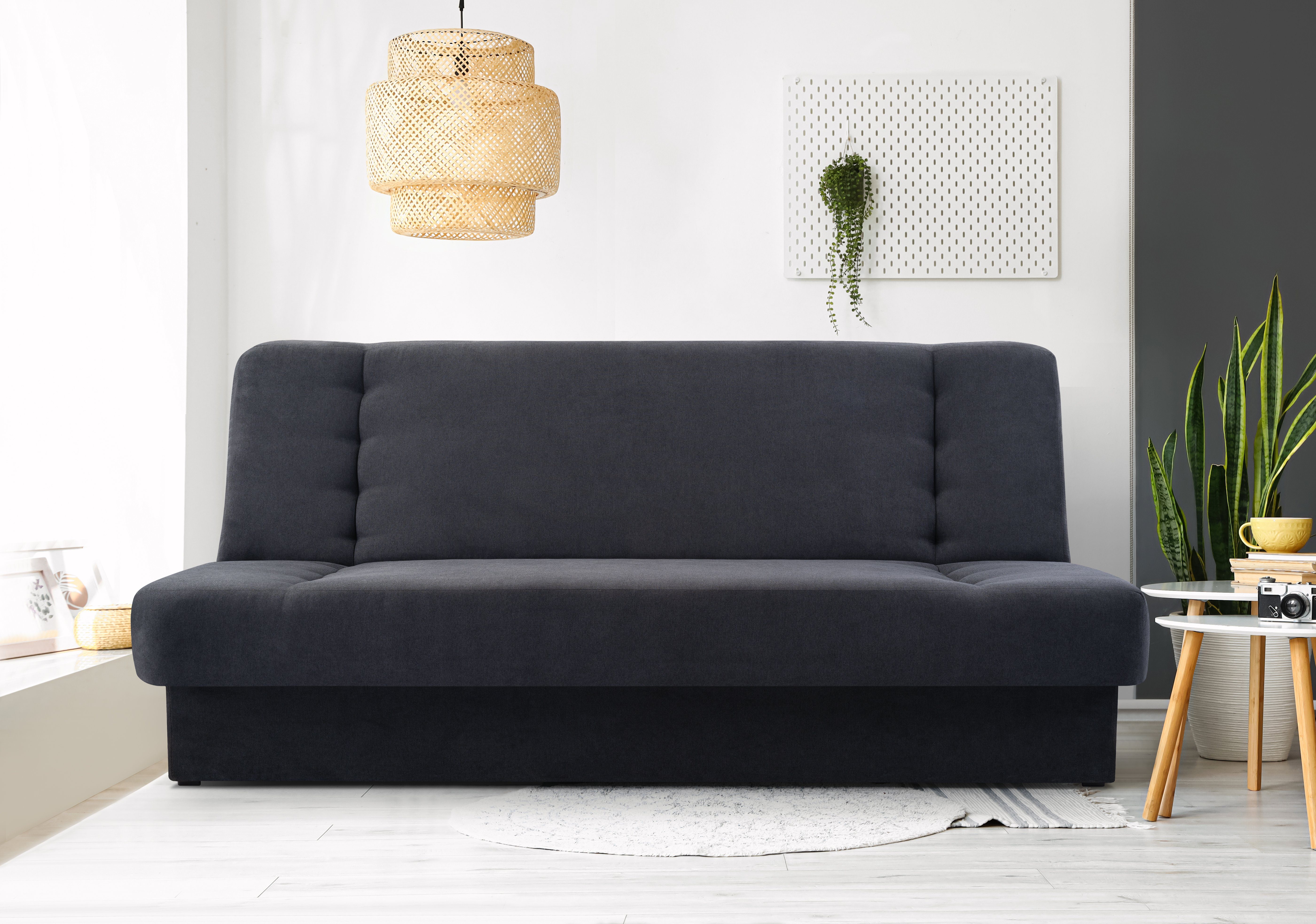 MOEBLO Schlafsofa Cyprus, Sofa Kippsofa Klappsofa Clic-Clack Couch für Wohnzimmer Federkern Sofagarnitur Polstersofa - 120x190x90cm -, mit Bettkasten und Schlaffunktion