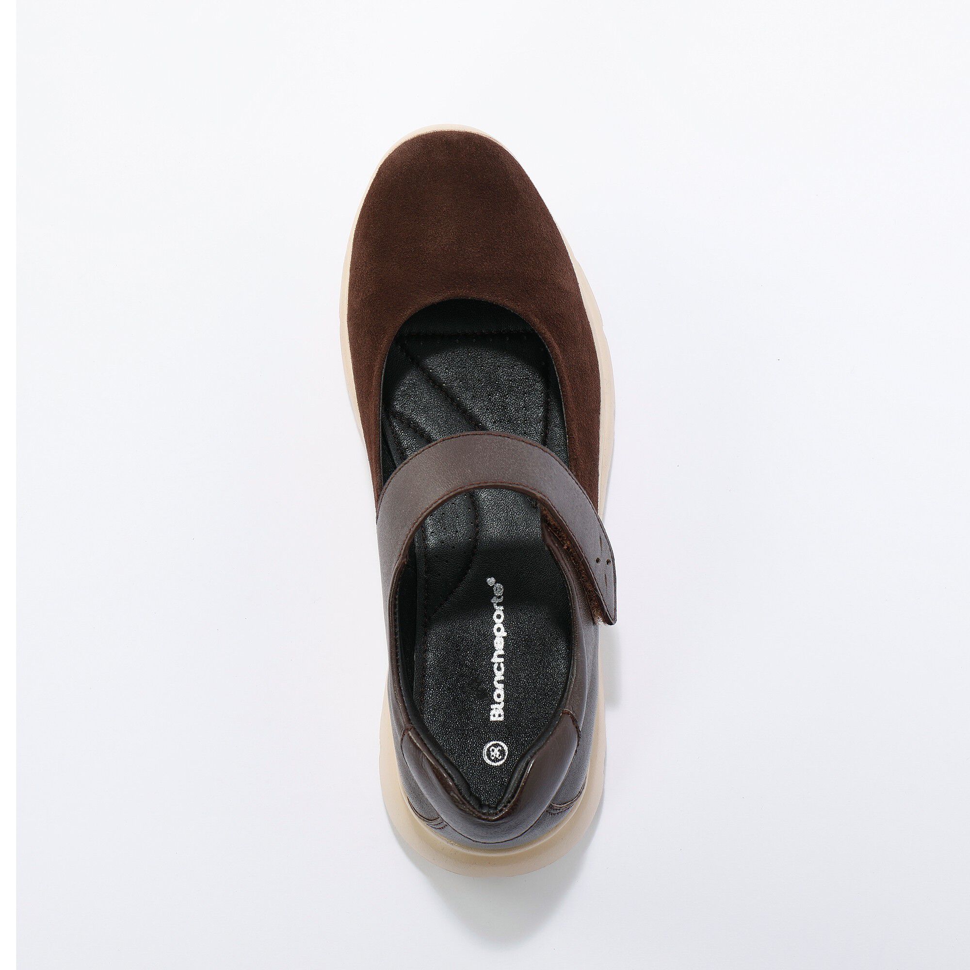 Ballerines de marche scratchées, cuir