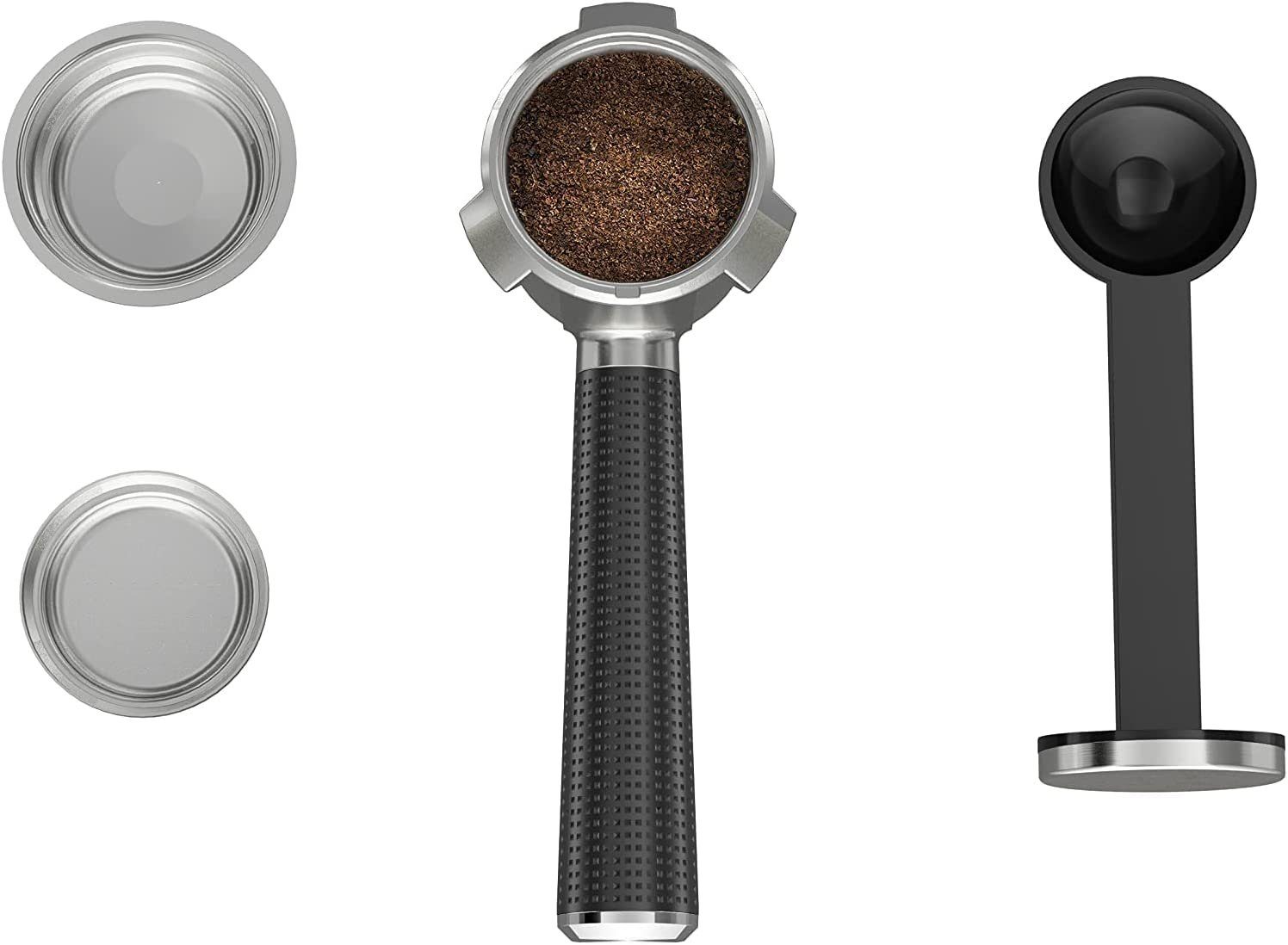 Krups Espressomaschine XP442C, 1l Kaffeekanne, Filtereinsatz, F20342 Kaffeemühle, Tamper, 15 Bar Druck