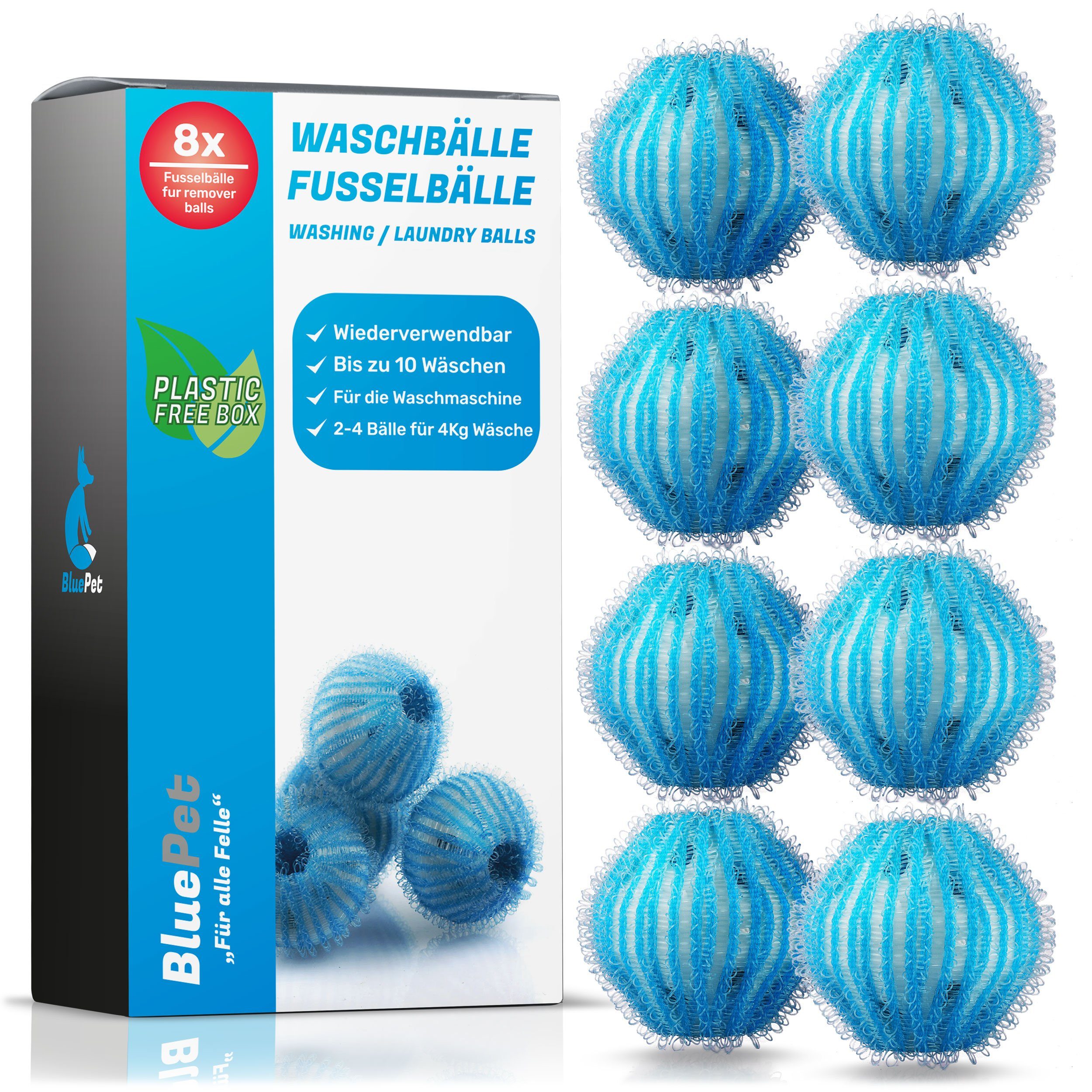 BluePet Wäschekugel 8x Fusselbälle, Wäschebälle