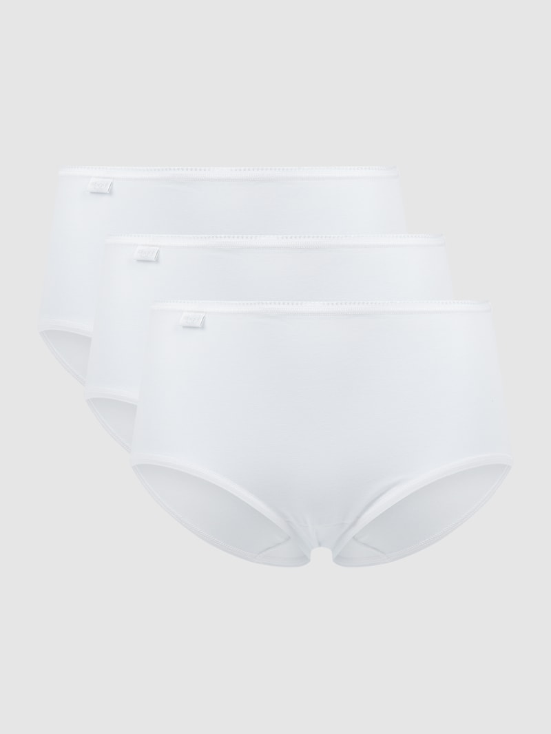 Slip mit Stretch-Anteil im 3er-Pack Modell 'Midi' in weiß
