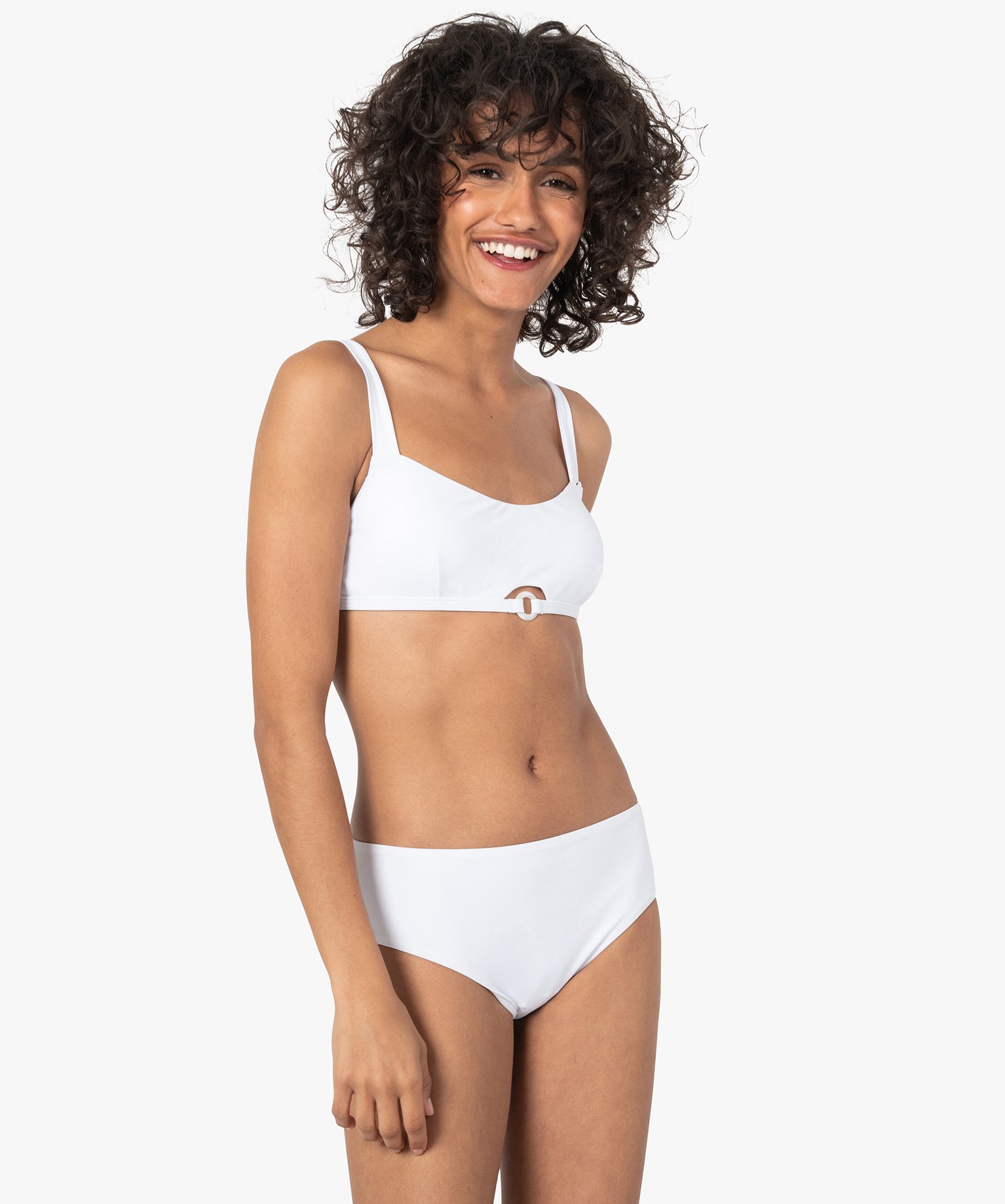 Bas de maillot de bain femme forme shorty blanc | GEMO