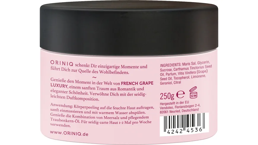 ORINIQ Creme-Öl-Peeling French Grape Luxury 250 g