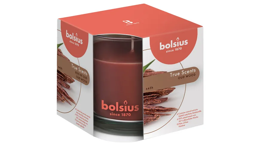 bolsius Duftglas groß True Scents Oud Wood