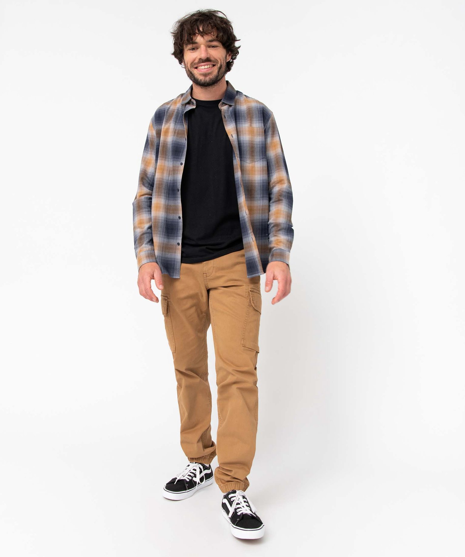 Pantalon homme cargo coupe Straight beige fonce | GEMO