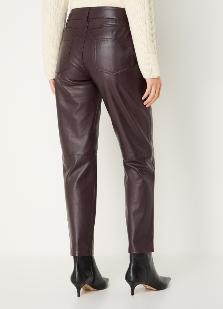 Pantaloni Kelly in pelle di agnello di ba&sh, a vita media e gamba affusolata.