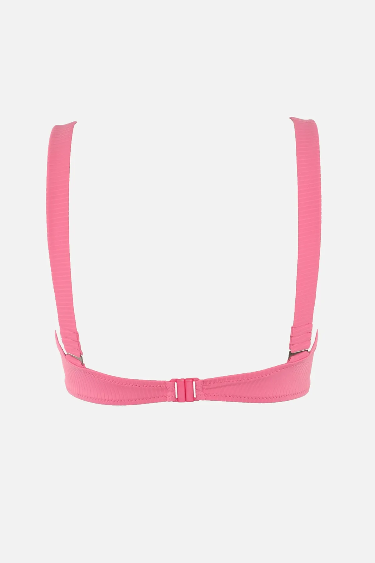 Trendyol Collection  Rosa strukturiertes Bikinioberteil mit KnotendetailTBESS22BU0040