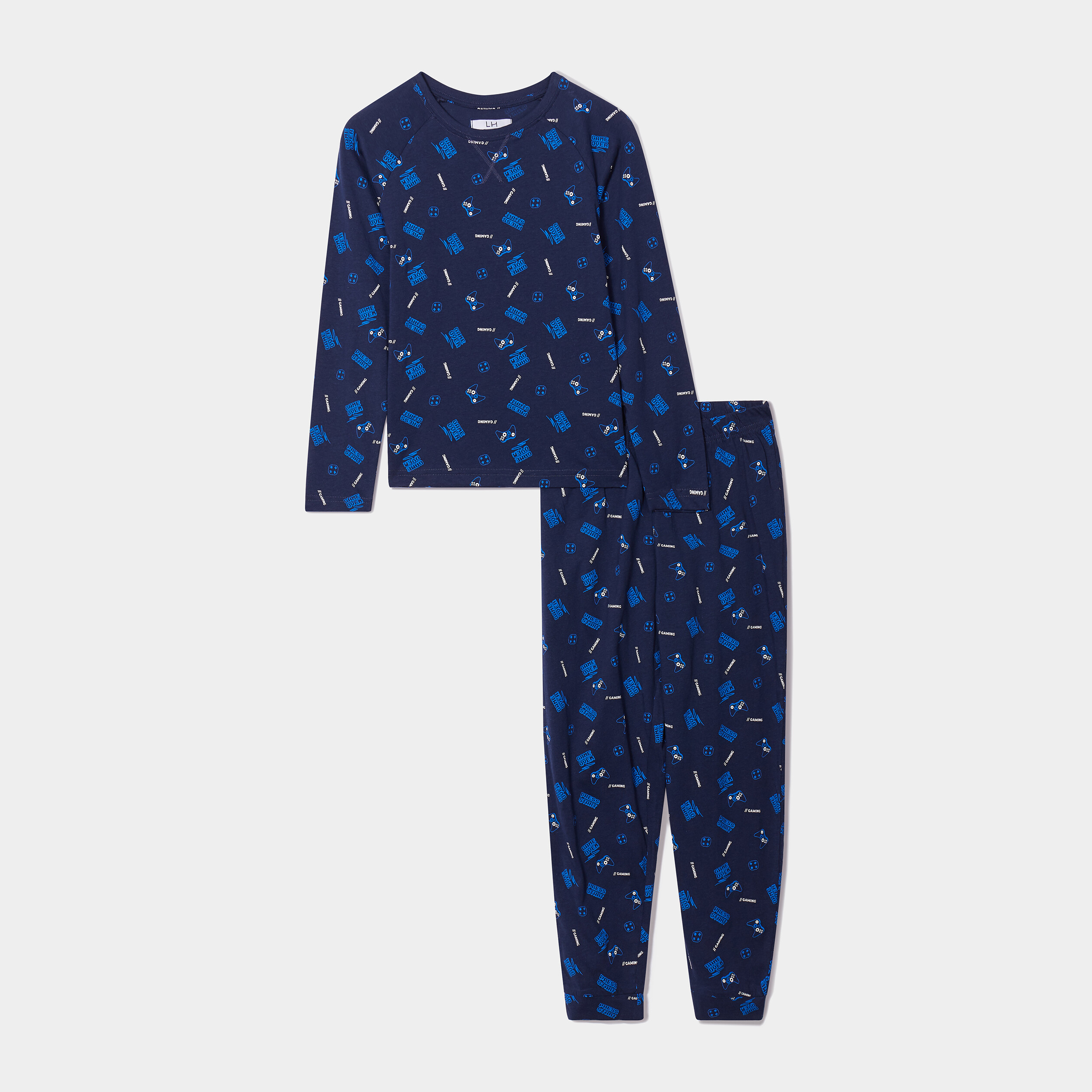 Ensemble pyjama pantalon resserré bleu marine garçon | La Halle