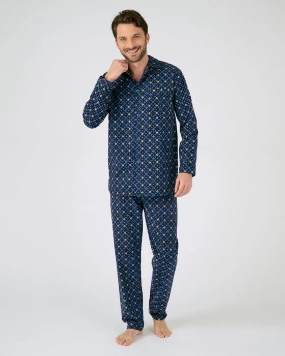 Pyjaveste en flanelle pur coton, manches longues