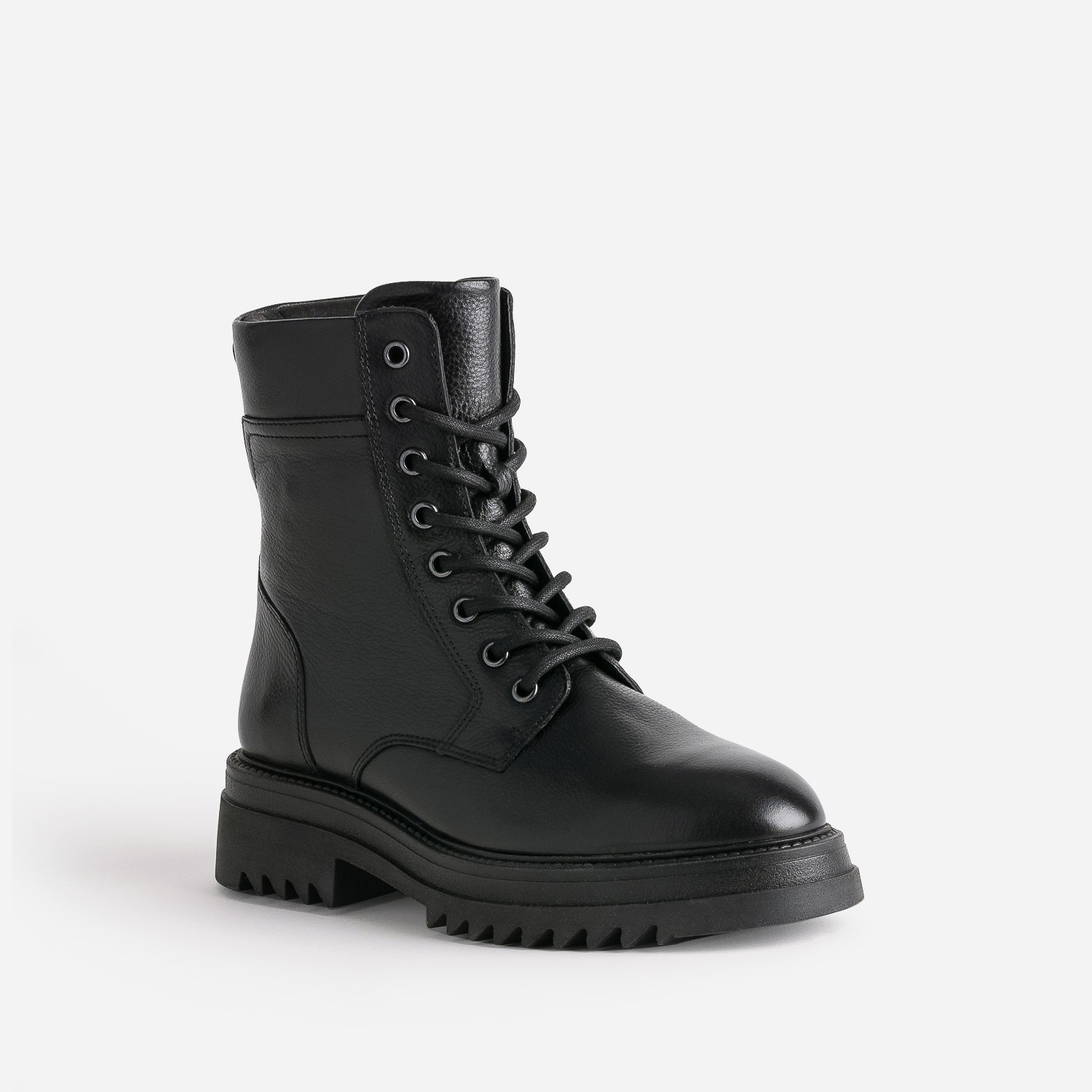 Boots à lacet TEXTO noir en cuir