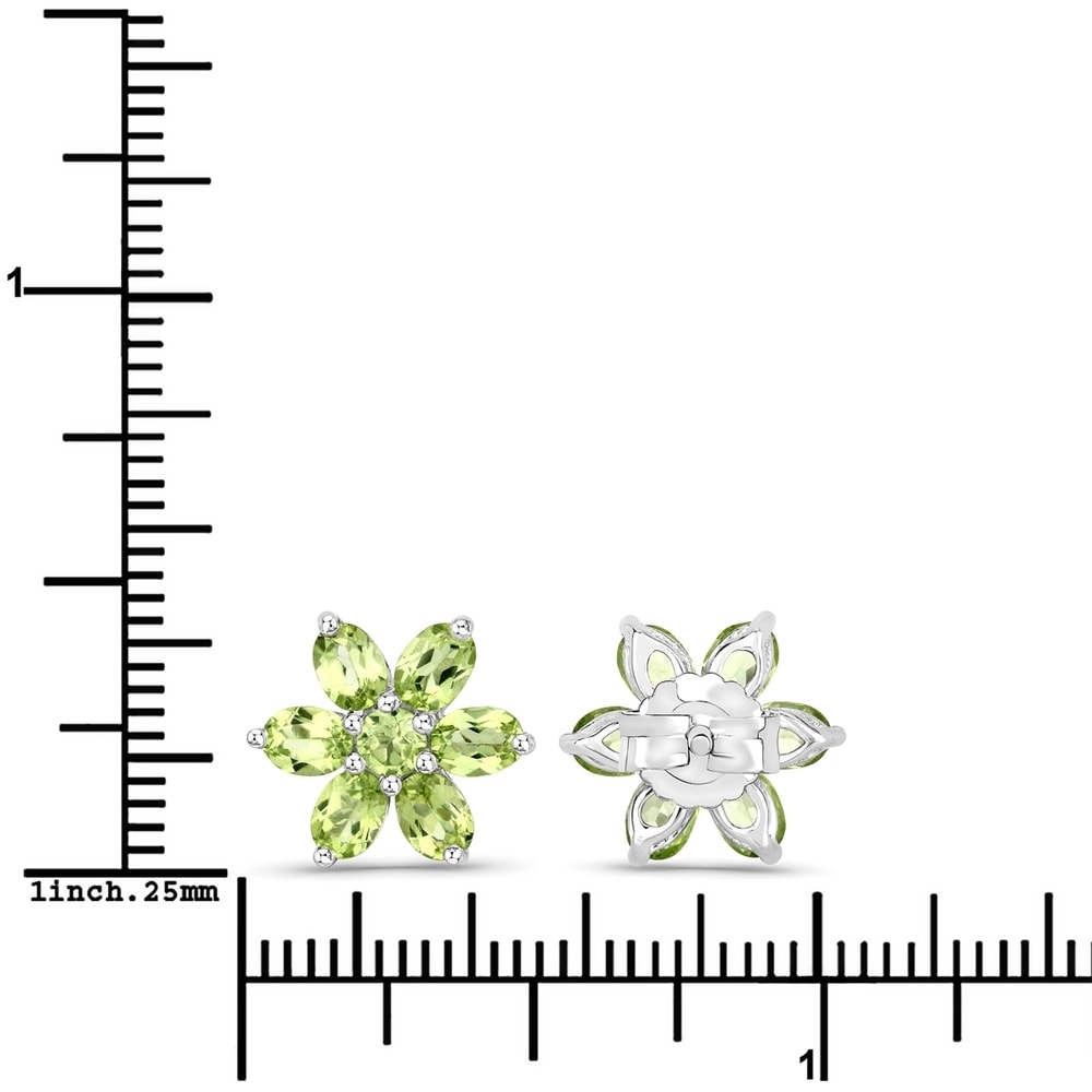Rafaela Donata Boucles doreilles Fleur Argent sterling Vert en Argent Bijoux
