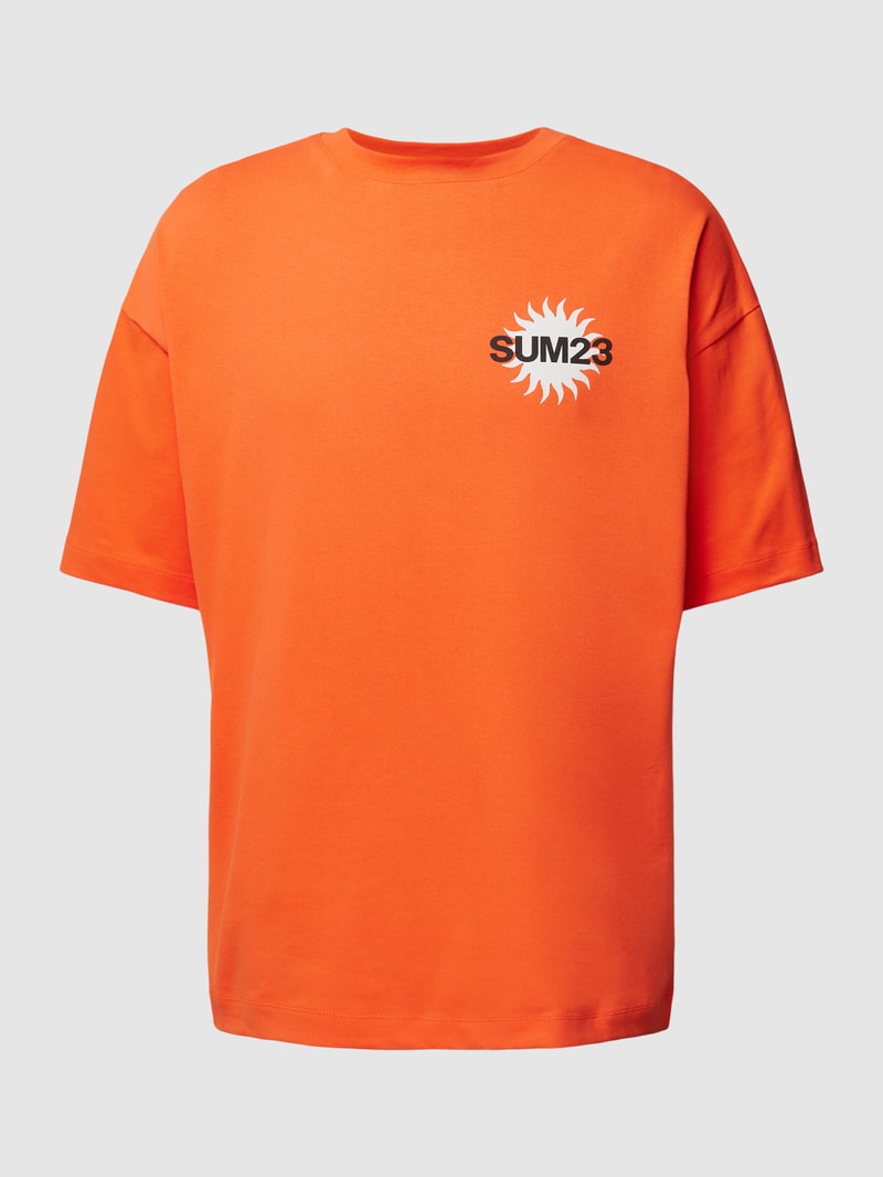 Oversized T-Shirt mit Motiv-Print in dunkel orange