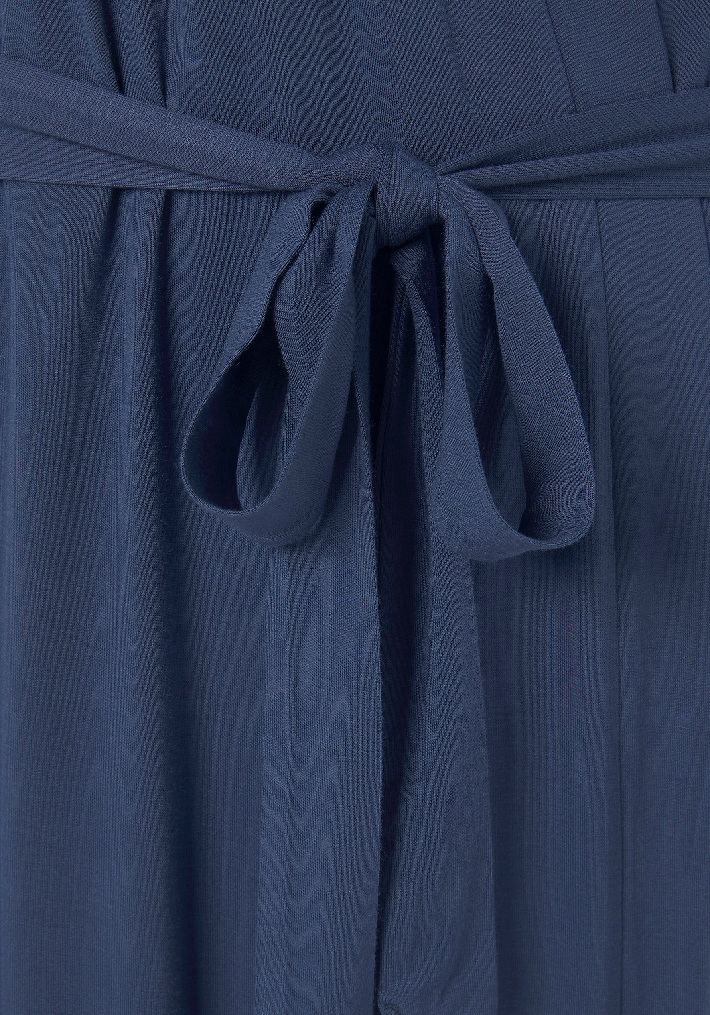 LASCANA Kimono, Kurzform, Single-Jersey, Kimono-Kragen, Gürtel, mit schönen Spitzeneinsätzen