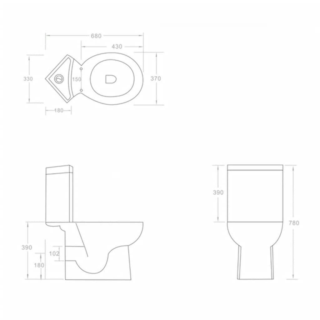 vidaXL Tiefspül-WC Toilette für Ecke Keramik Schwarz