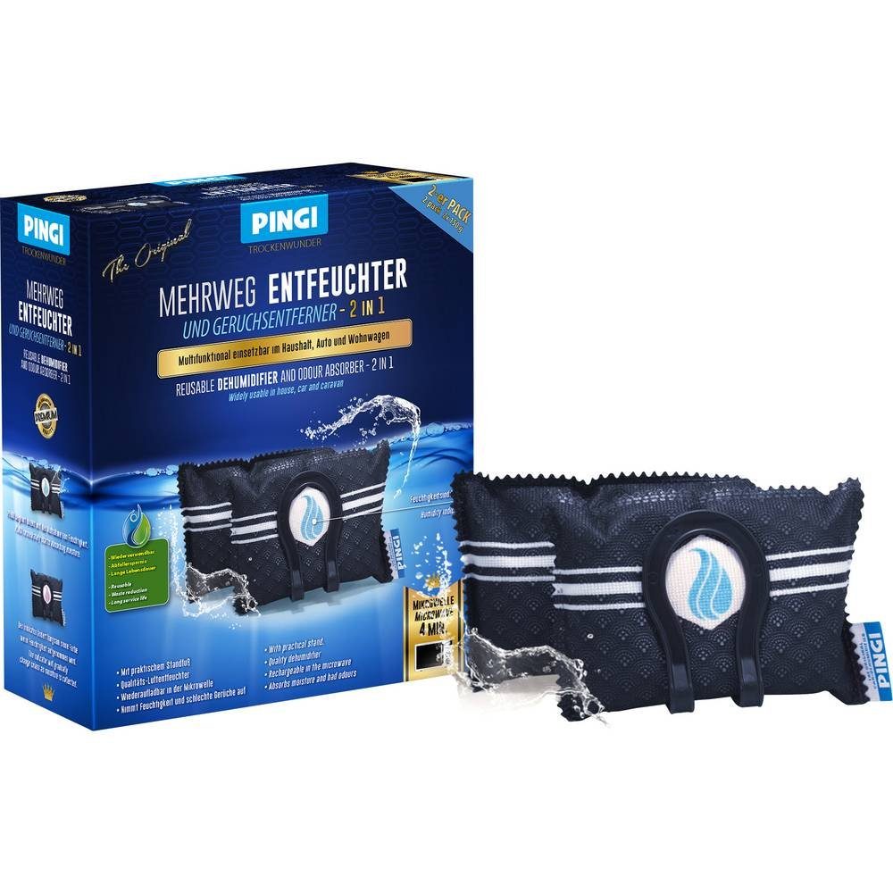 Pingi Luftentfeuchter Mehrweg-Entfeuchter mit Indikator, 2er Set, 2 x