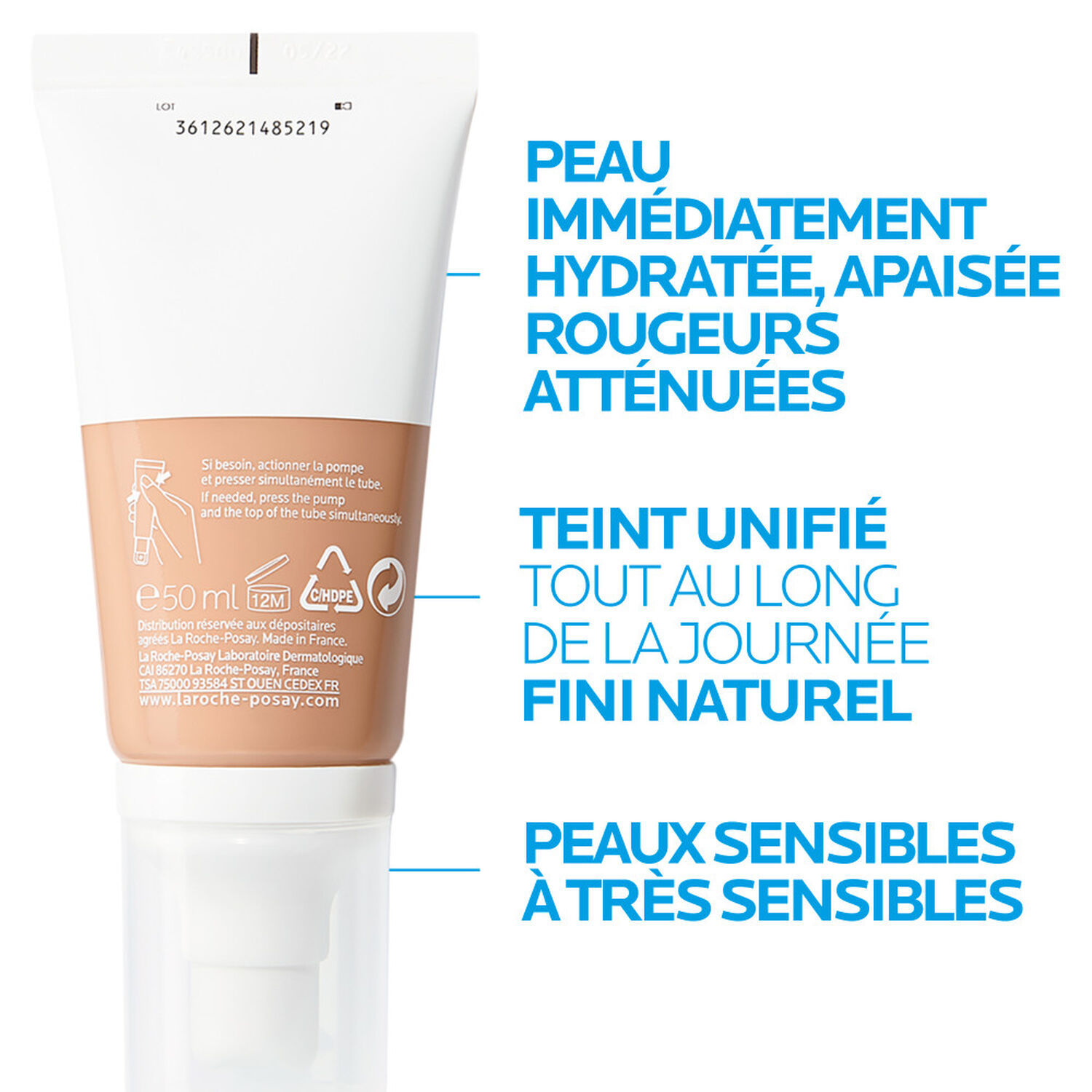 la roche-posay Toleriane Sensistive Le Teint Pour Les Peaux Sensibles à Très Sensibles. Rougeurs, Tiraillements, Picotements, Sécheresses 50 ml