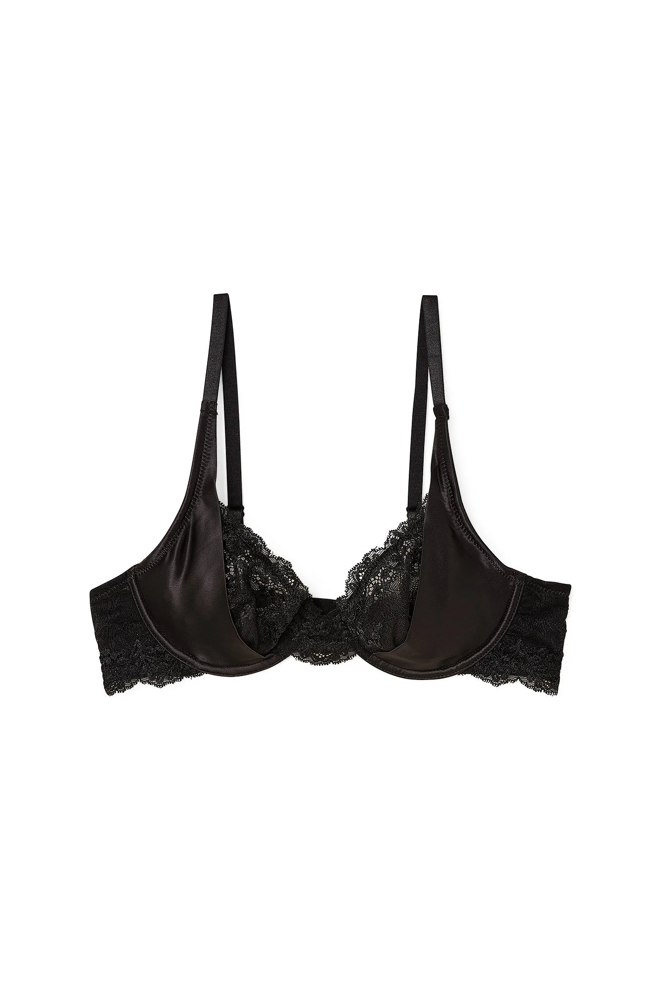 Satin Lace Edge Bra