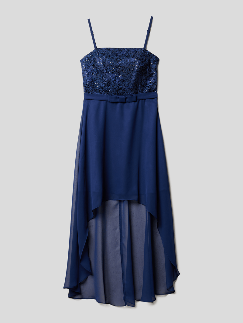 Kleid im Vokuhila-Look in blau
