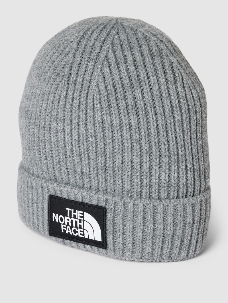 Mütze mit Label-Patch in mittelgrau meliert