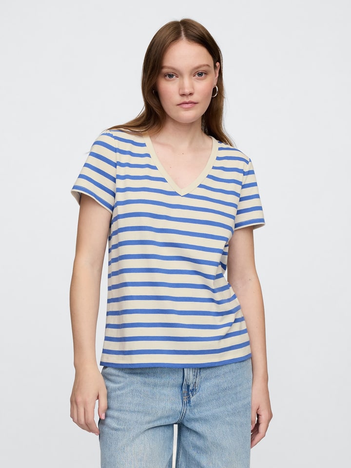 GAP Shirt in Blau/ Weiß günstig kaufen