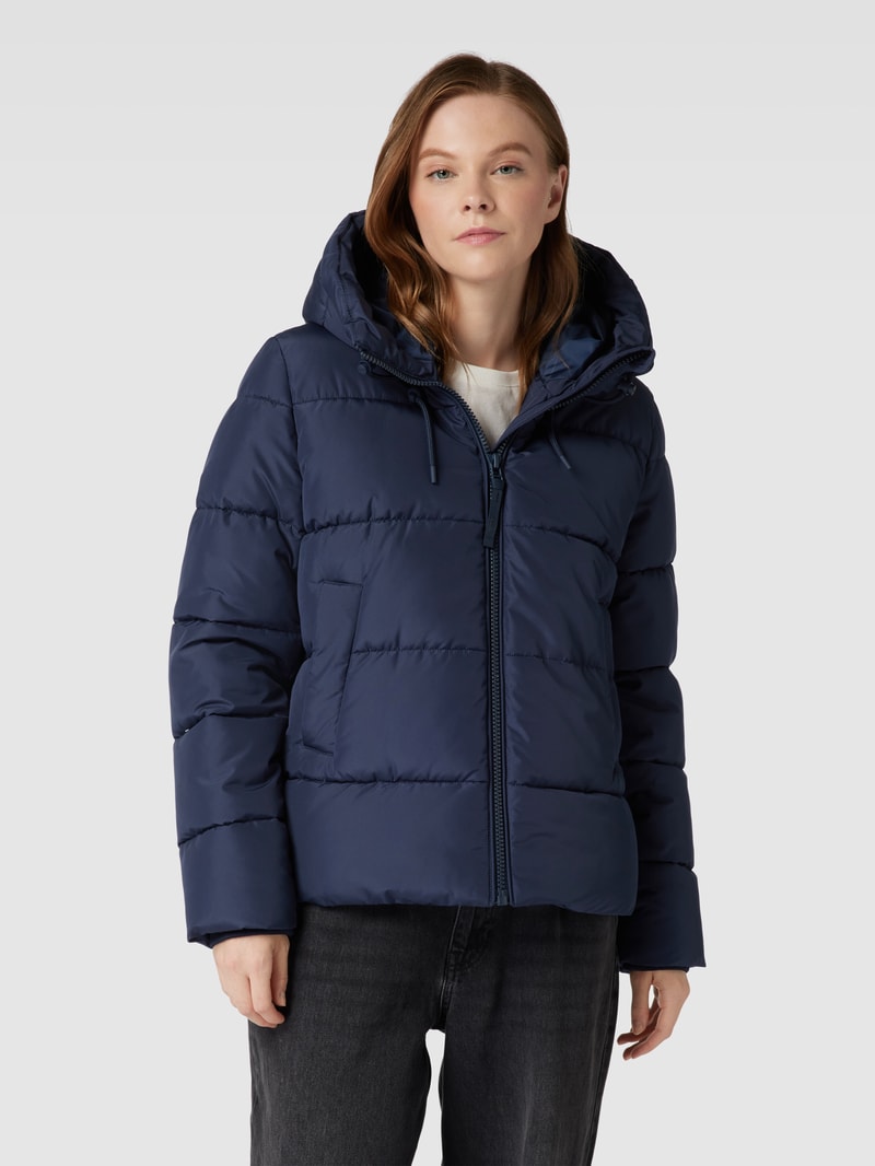 Steppjacke mit Kapuze in marineblau