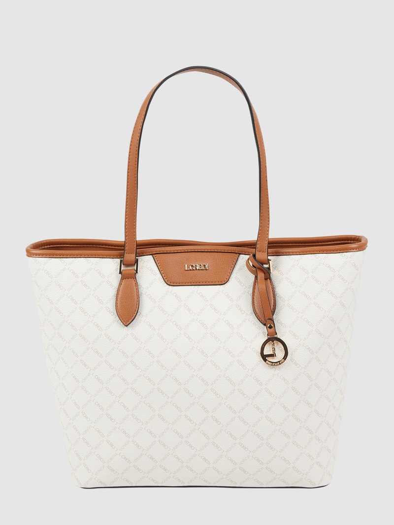 Shopper mit Logo-Muster in weiß