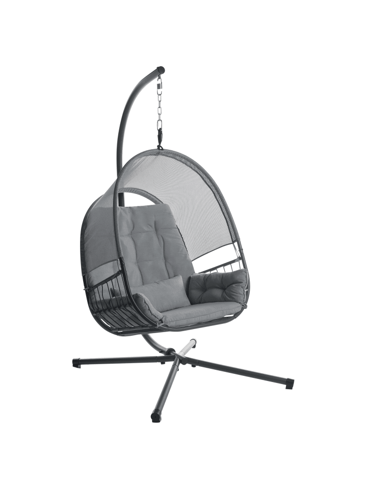 Beliani Hängesessel ALVIANO in Grau - (W) 98 x (H) 196 x (L) 136 cm günstig kaufen onesize
