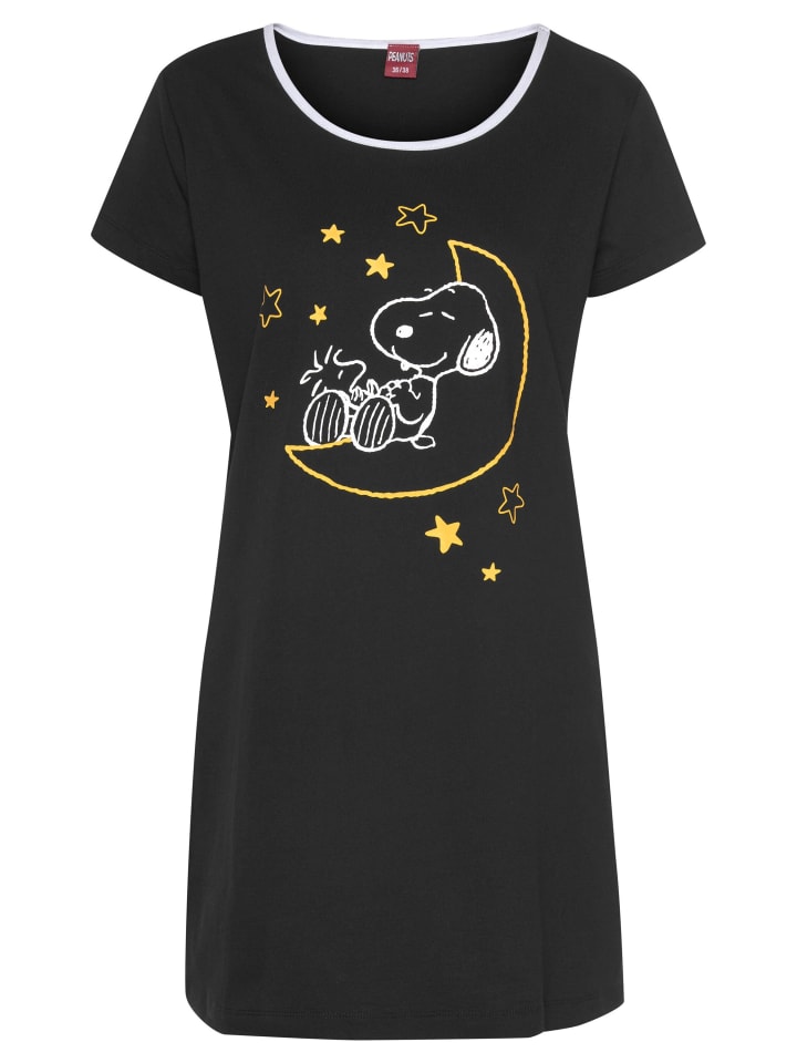 Peanuts Sleepshirt in schwarz-rot-gelb-weiß günstig kaufen