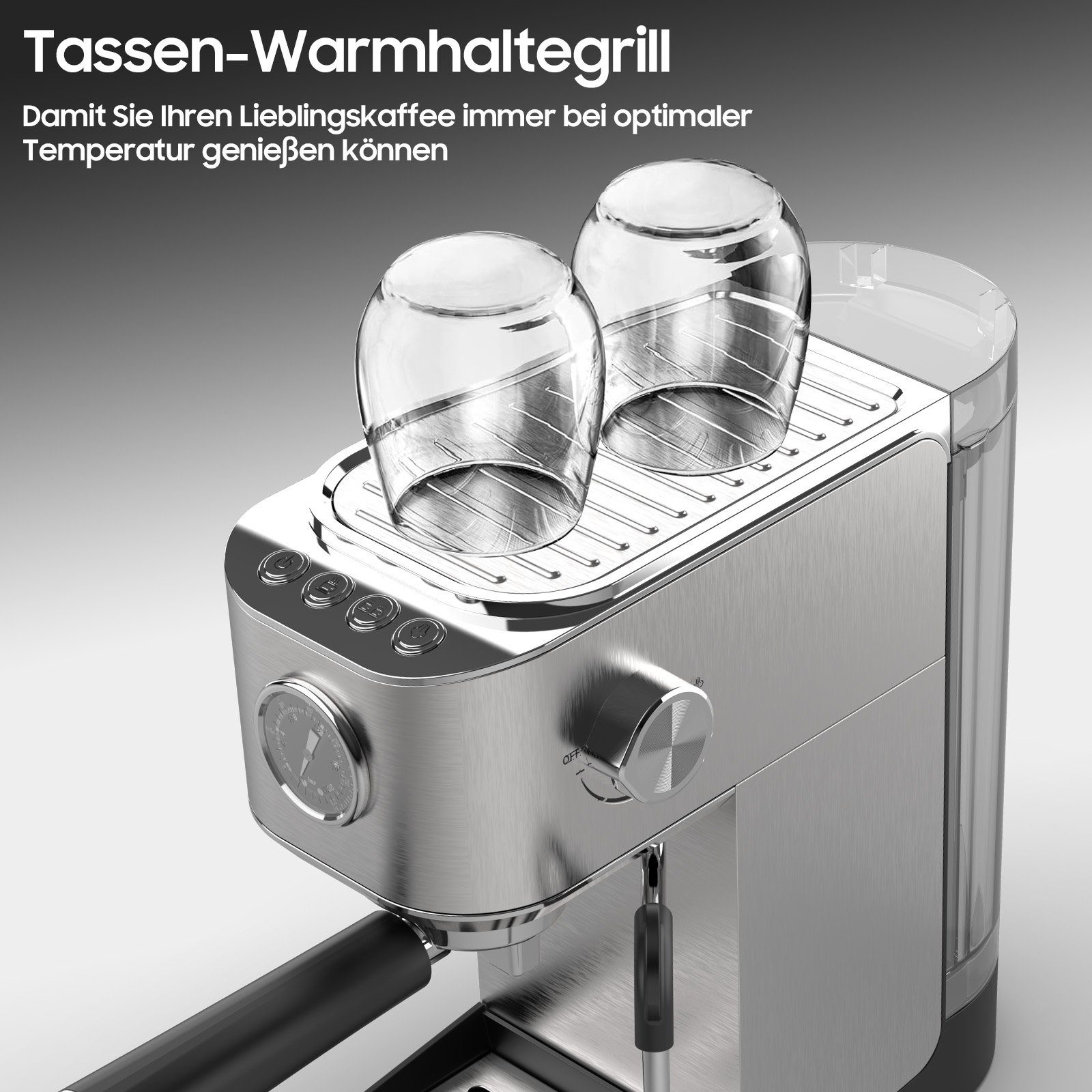 iceagle Espressomaschine 20 Bar, Professionelle Espressomaschine mit Milchaufschäumer, Professionelle Espressomaschinen, Halbautomatisch 2-in-1 L28.7*T13.7*H28.4cm, Dampf-Milchschaum,Hochdruck-Extraktion,Haus-Kaffeemaschine