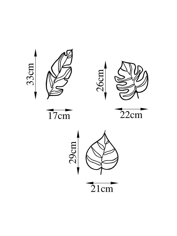 ABERTO DESIGN 3er-Set: Wanddekore 