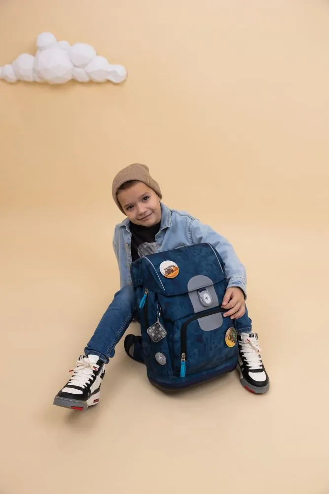 Belmil Motion Schulranzen Set 5-teilig mit 6 Patches - Blue Motion