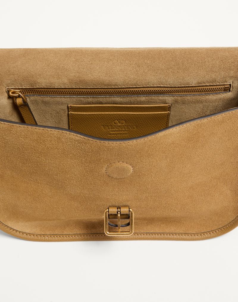 Bolsa de ombro Valentino Garavani Antibes em camurça