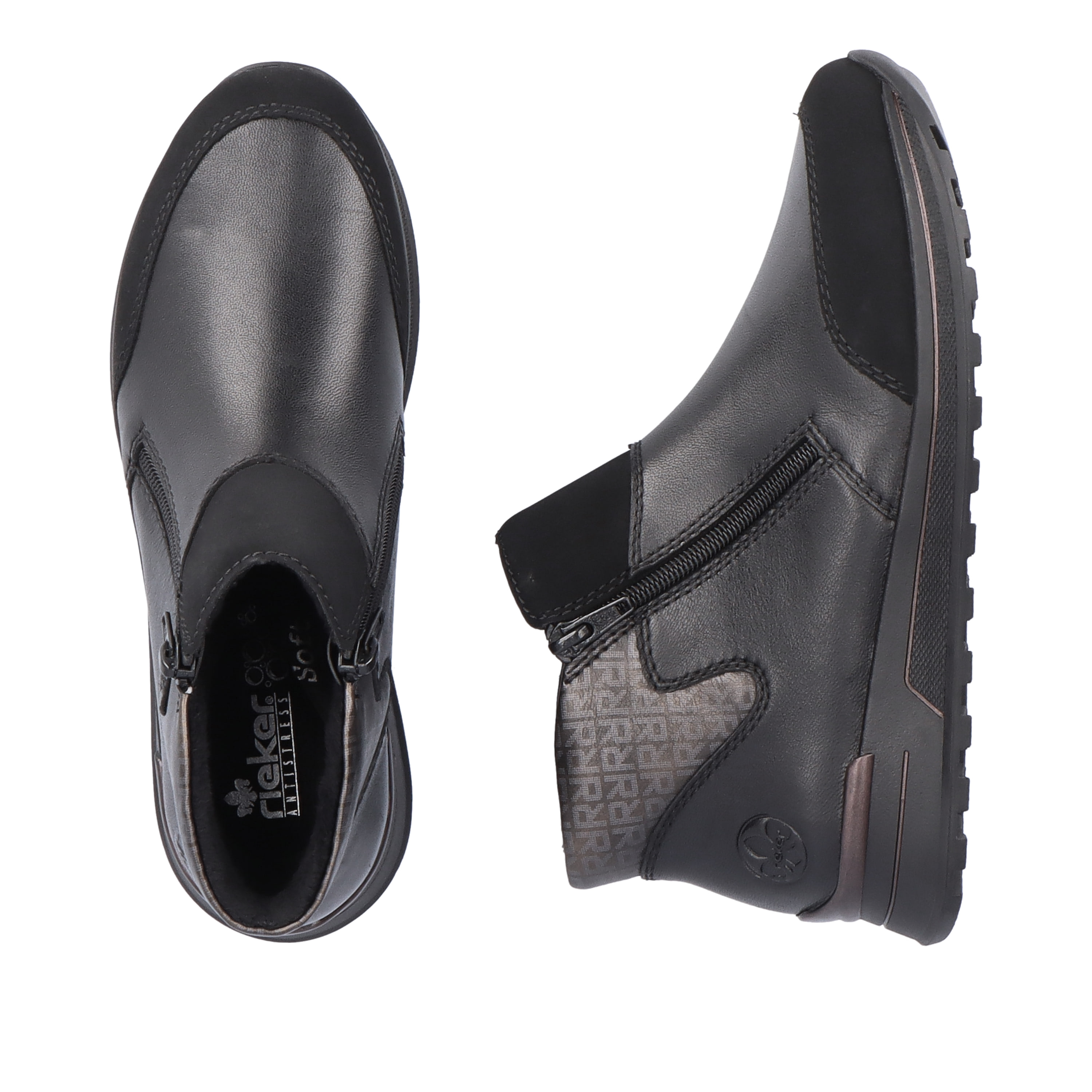 Rieker Damen Slipper tiefschwarz