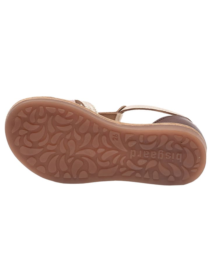 bisgaard Leder-Sandalen in Gold/ Braun günstig kaufen