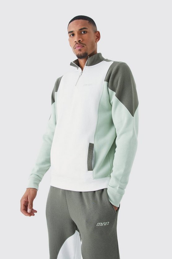 Tall Colorblock Trainingsanzug mit Trichterkragen