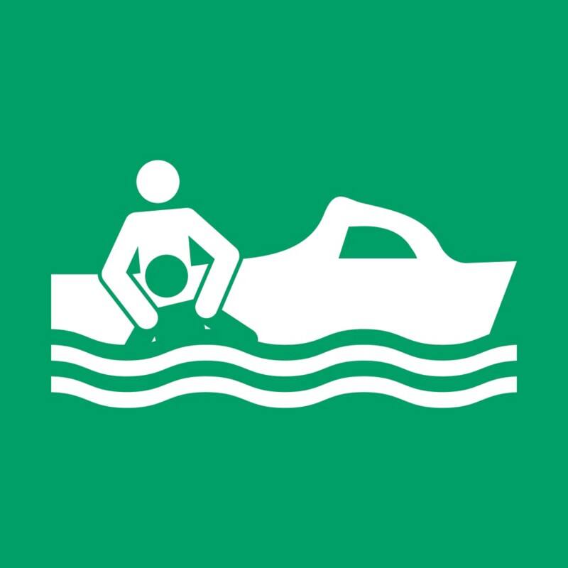 Djois Warnschild Rettungsboot Klebstoff, einschraubbar PP (Polypropylen) 20 (B) x 0,14 (H) cm 3 Stück