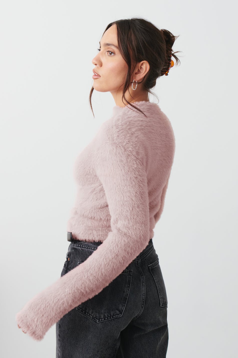 Soft funnel neck top