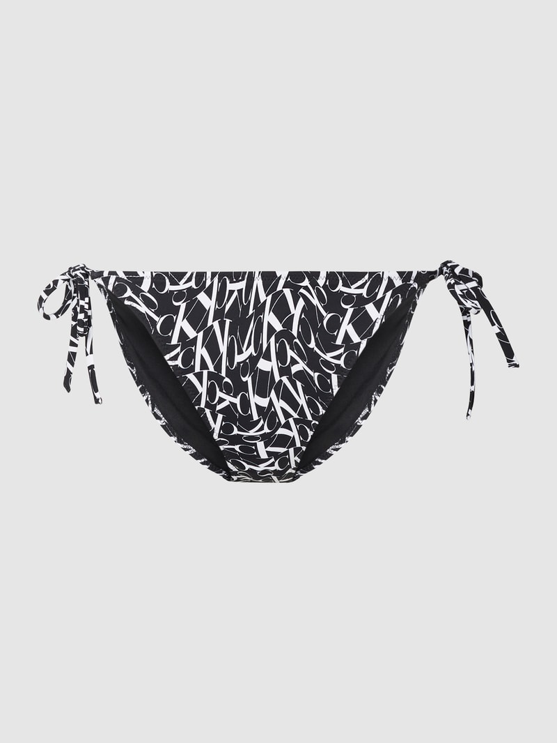 Bikini-Hose mit Logo-Muster in schwarz