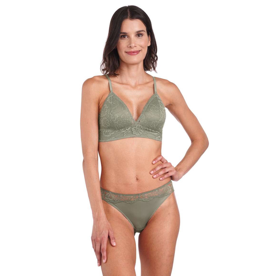 Damen Bralette-BH aus floraler Spitze