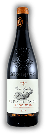Pierre Amadieu, Gigondas Terroir D'Exception, AC, Le Pas de l'Aigle, 2019, Cotes du Rhone rouge  Pierre Amadieu, Gigondas Terroir D'Exception, AC, Le Pas de l'Aigle, 2019, Cotes du Rhone rouge  Le Pas de l'Aigle ist unter den höchsten Weinbergen in G
